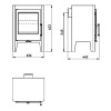 Abmessungen des Holzofens Jazz EcoDesign
