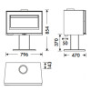 Abmessungen des Maja Ecodesign Holzofens