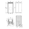 Dimensiones estufa de pellet Serie Free 11