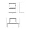 Dimensions du poêle à bois Kube 700