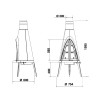 Dimensions du poêle à bois Tipi