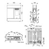 Dimensions du poêle à granulés extra-plat Dora Bronpi