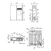Dimensions du poêle à pellets extra-plat Adry Bronpi