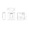 Dimensions du poêle à pellets PASILLO 10 kW canalisé