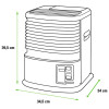 Poêle à paraffine Tosai 241 A CE dimensions