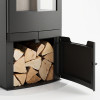 Poêle à bois Zinc avec rangement à bois intégré