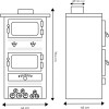 Plan des dimensions du poêle à bois Amalfi