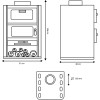 Plan des dimensions du poêle à bois Bigfire