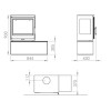 Plan des dimensions du poêle à bois Charme