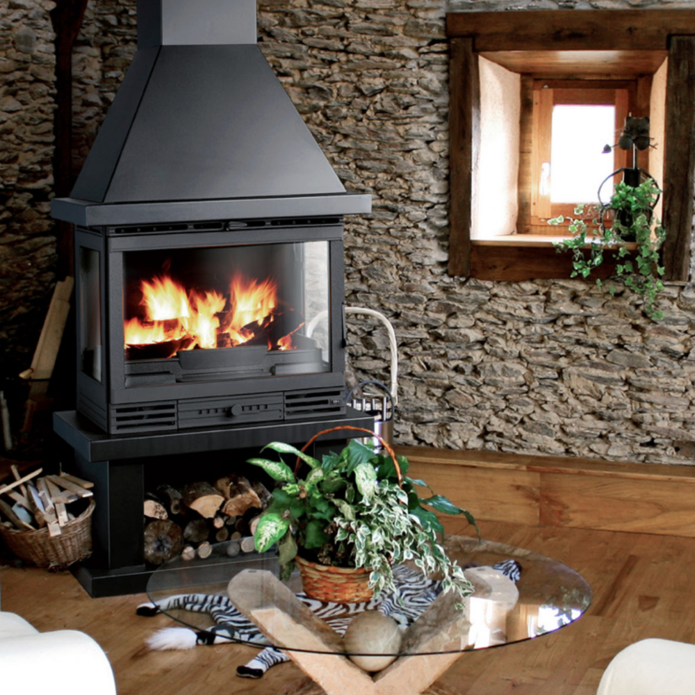 Chimenea de leña Dana 3 cristales Chimenea de leña Dana 3 cristales