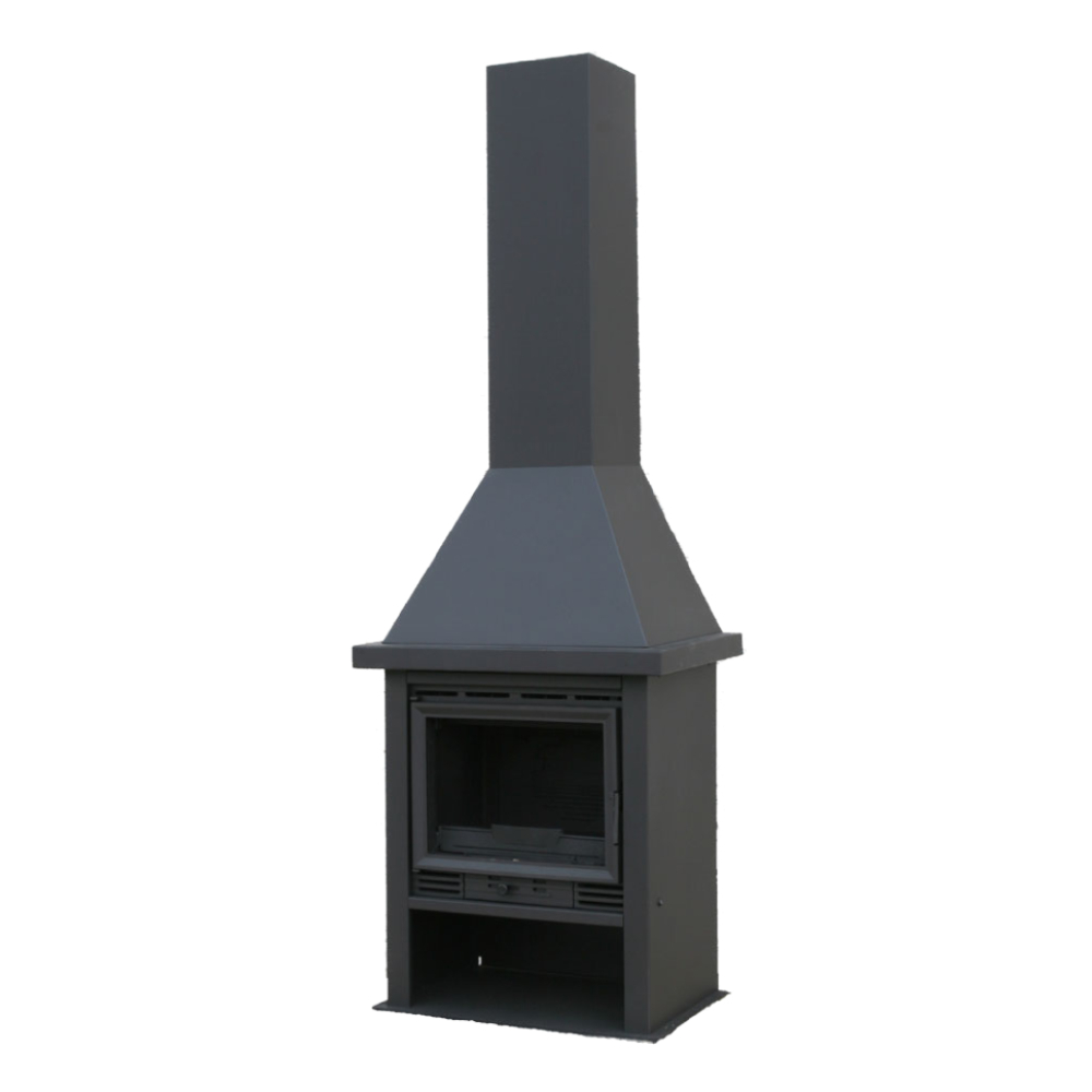 Chimenea de leña Taga vista lateral Chimenea de leña Taga vista lateral