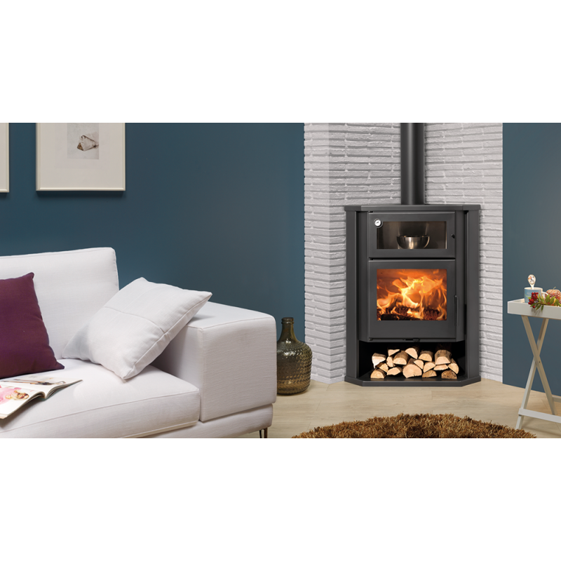 Estufa de leña Coimbra EcoDesign con horno para rincón de Panadero -  Climmatic