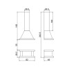 Dimensiones de la chimenea de leña Dana