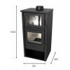 Dimensiones de la estufa de leña con horno Forno C Hualge