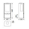 Dimensiones de la estufa de leña Zinc Ecodesign Panadero