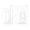 Dimensiones de la estufa de pellets Ove Plug In Auto Invicta