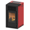 Estufa de pellets canalizable Teide Air 13 kW rojo