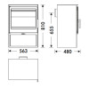 Plano medidas de la estufa Saphir EcoDesign