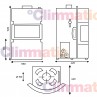 Plano medidas estufa de leña Fynn Xtra 2.0 