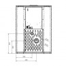 Estufa de pellets Sardes rinconera 11kW medidas entradas