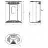 Estufa de pellets Sardes rinconera 11kW medidas