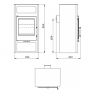 Plano medidas estufa de leña Altea EcoDesign 