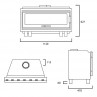 Plano medidas estufa de leña insertable Hogar 101 S