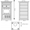 Plano dimensiones estufa de leña Dalia Iron Horno Ventilada