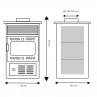 Plano medidas estufa de leña Dalia Iron