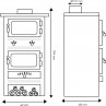 Plano medidas estufa de leña Amalfi