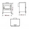 Plano medidas estufa de leña Castilla de Panadero