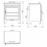 Plano dimensiones estufa de leña Dover