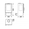 Plano medidas estufa de leña Condor 3V