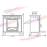 Plano medidas estufa de leña Glas Franklin Iron