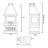 Plano medidas chimenea de leña Canada EcoDesign