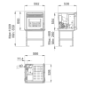 Plano dimensiones estufa de pellets Insertable Tavira 