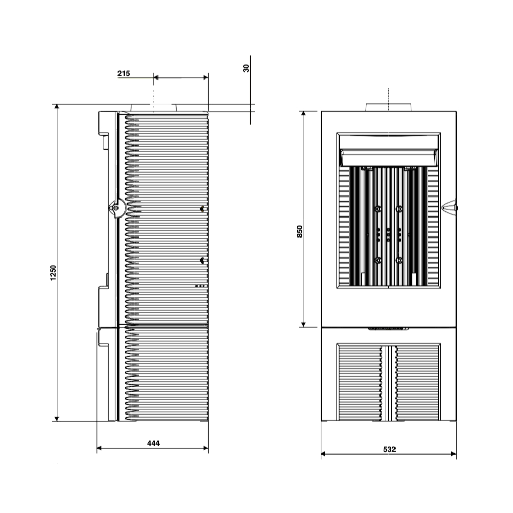 Dimensions du poêle à bois Argos Invicta Dimensions du poêle à bois Argos Invicta