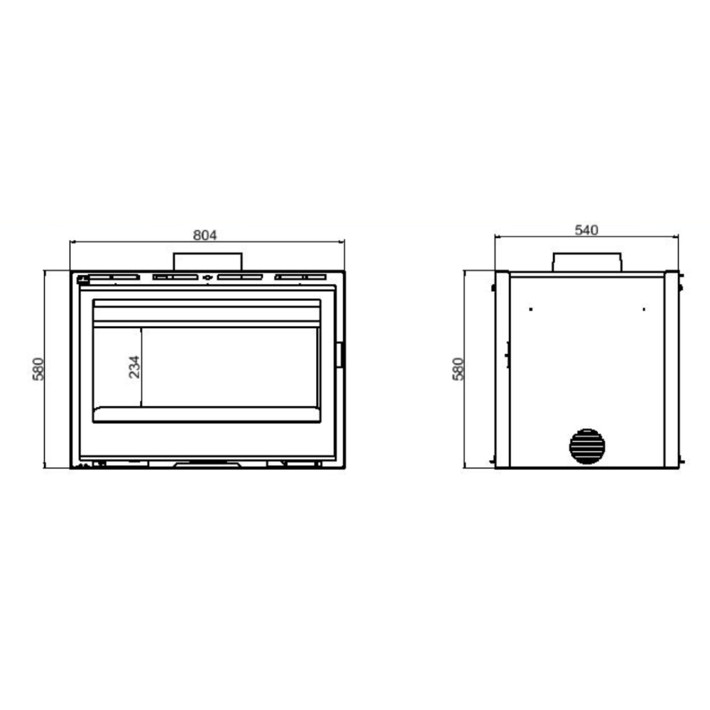 Dimensiones del insertable Duo Saphire 800 Dimensiones del insertable Duo Saphire 800