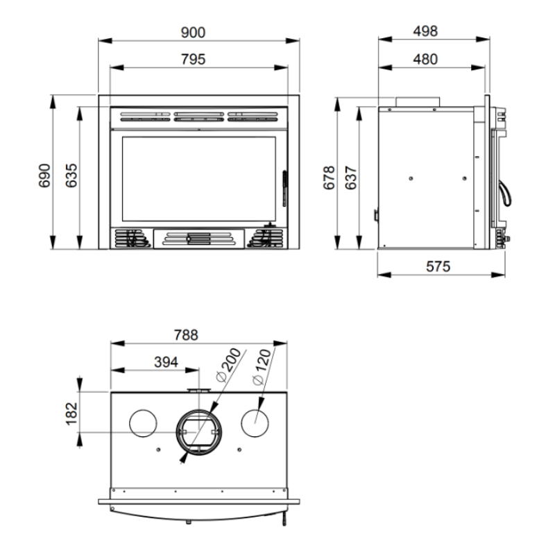 Dimensiones del insertable de fundición Madrid Bronpi Dimensiones del insertable de fundición Madrid Bronpi