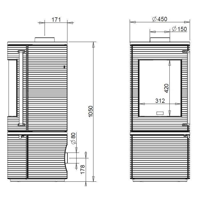 Estufa con toma exterior Altara