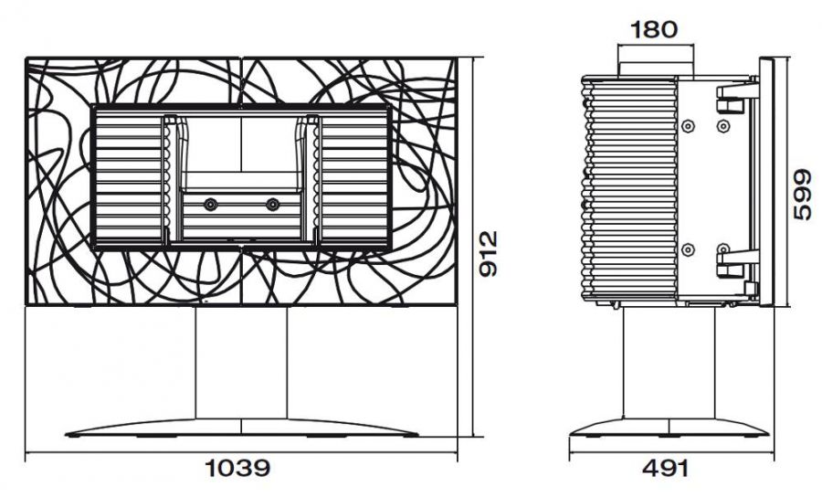 Estufa de leña Symphonia medidas