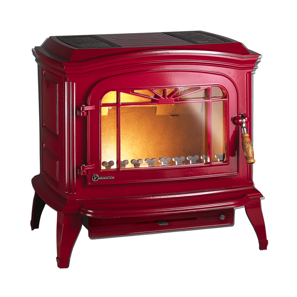 Estufa de hierro fundido Bradford roja