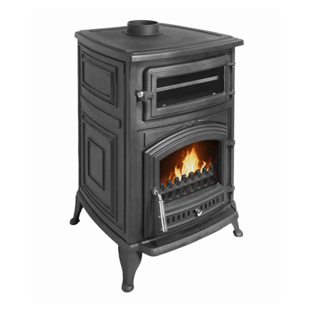 Fogão a lenha Antares Iron com forno da Eider Biomasa