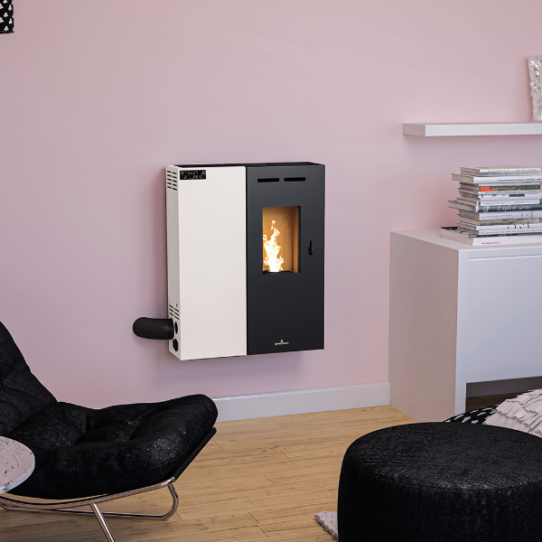 Estufa de pellets Minerva Slim Bronpi para el hogar