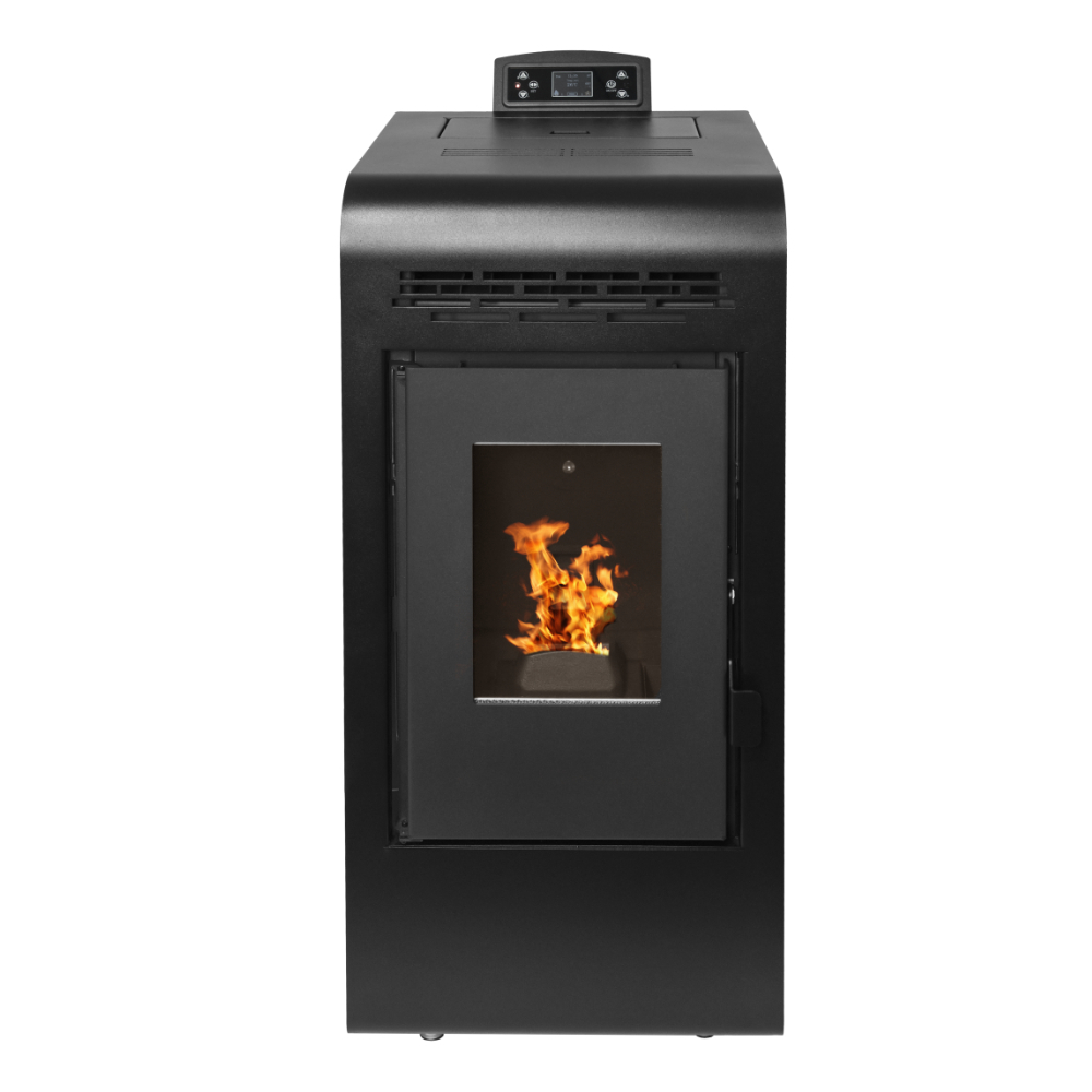 Estufa Pellets Power 9 kW Eider Biomasa vista frontal Estufa Pellets Power 9 kW Eider Biomasa vista frontal