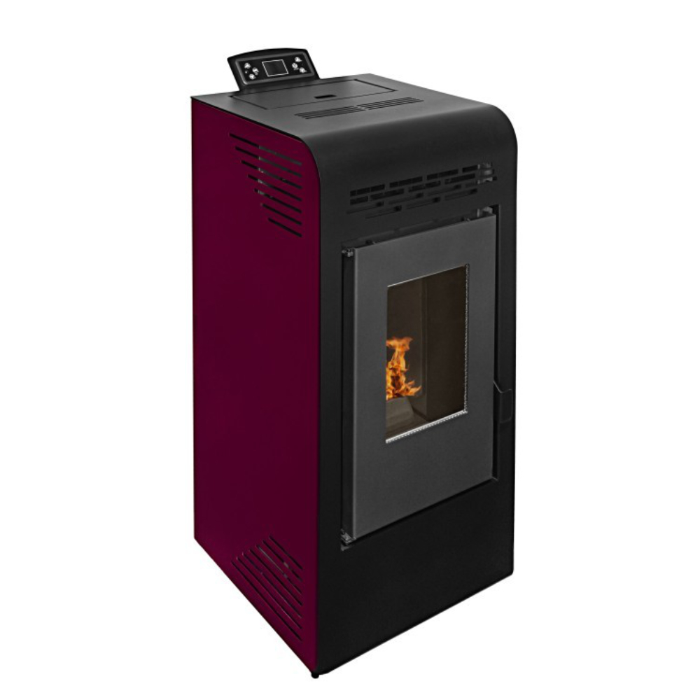 Estufa Pellets Power 9 kW Eider Biomasa color burdeos Estufa Pellets Power 9 kW Eider Biomasa color burdeos