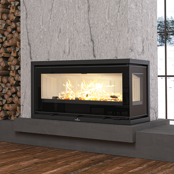 Estufa de leña insertable Cairo 110 Bronpi doble cara