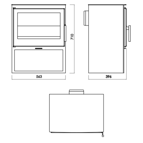 Plano dimensiones estufa Vera EcoDesign