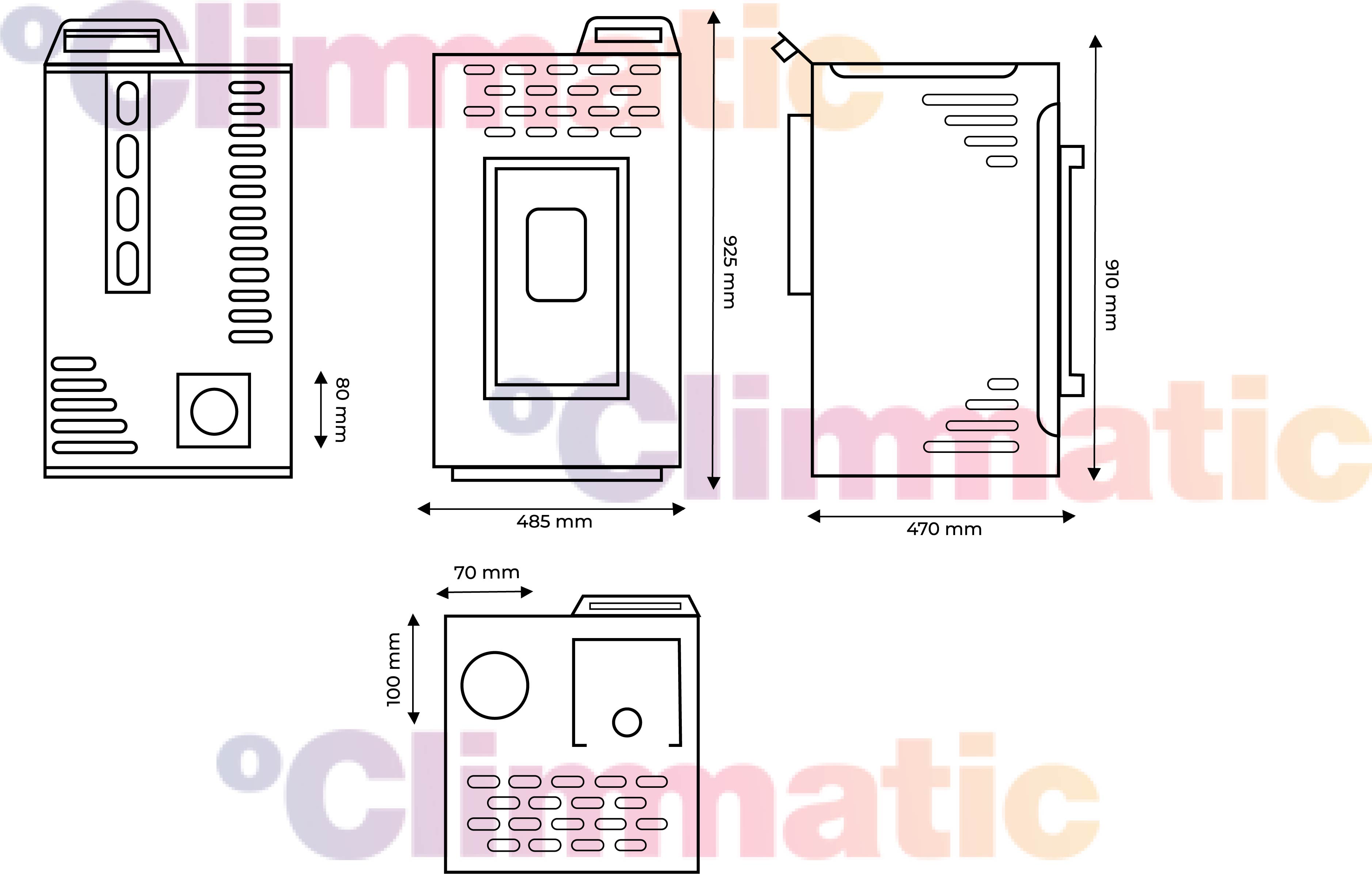 Plano medidas estufa de pellets Power 10