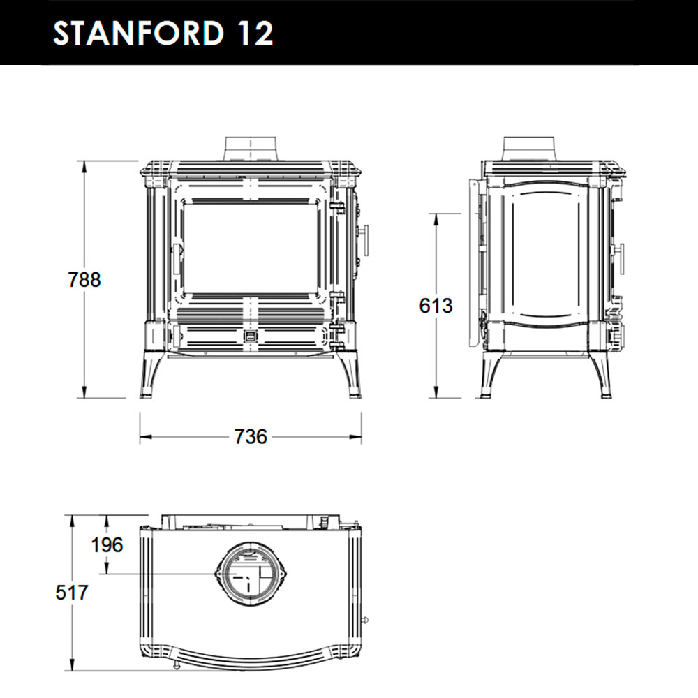 dimensiones estufa leña stanford 12